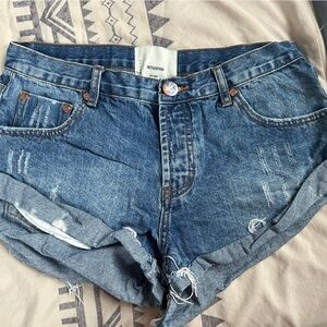 One Teaspoon Blue Denim Shorts